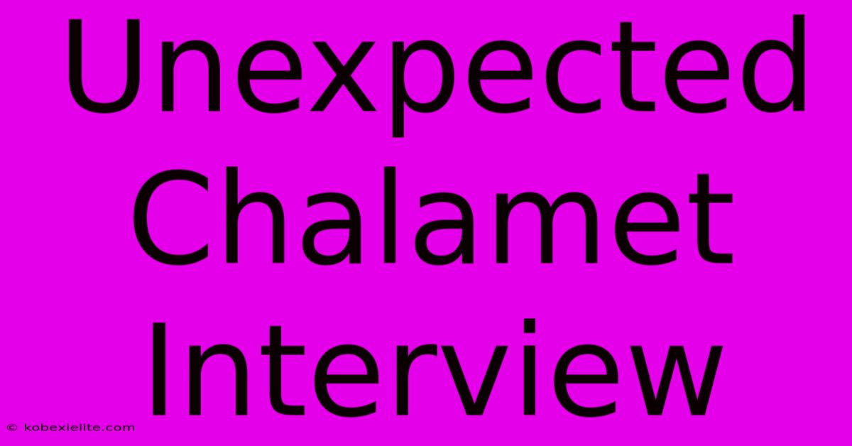 Unexpected Chalamet Interview