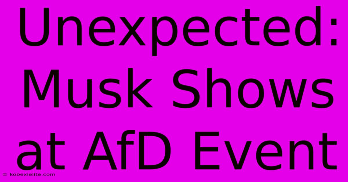 Unexpected: Musk Shows At AfD Event