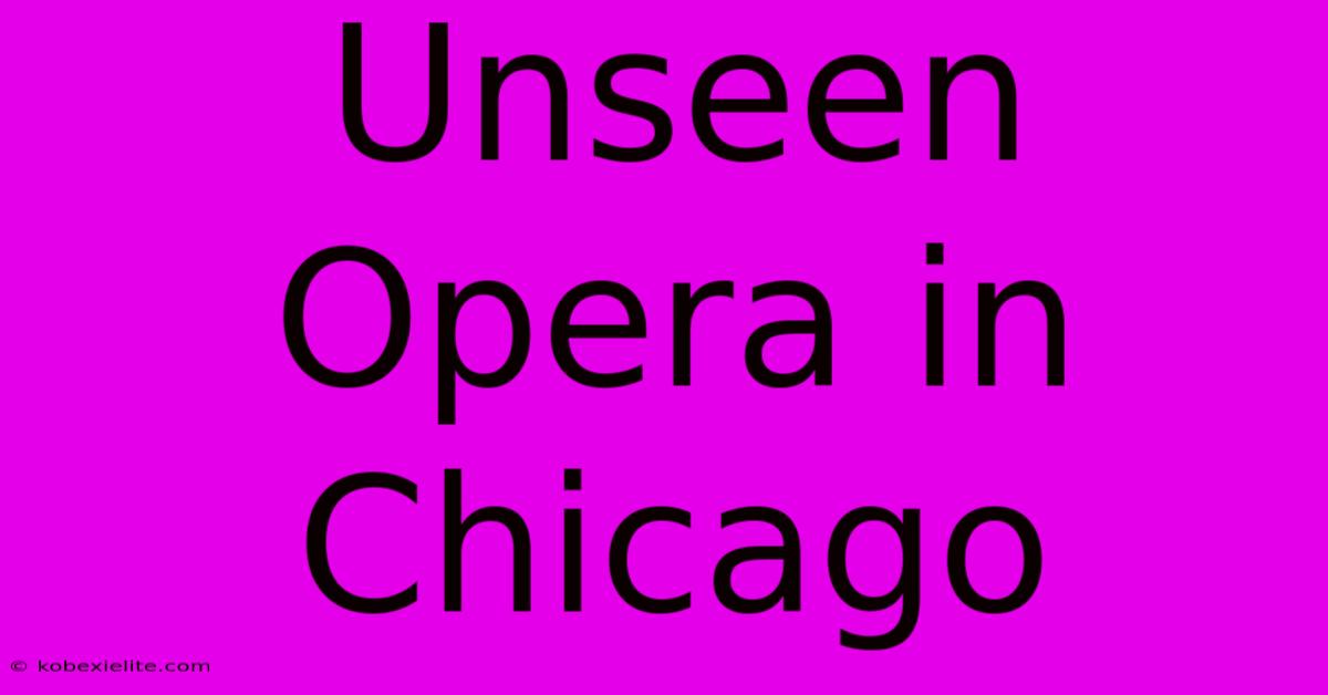 Unseen Opera In Chicago