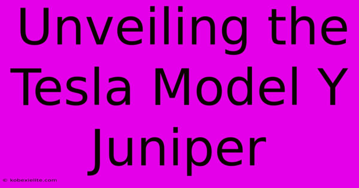 Unveiling The Tesla Model Y Juniper