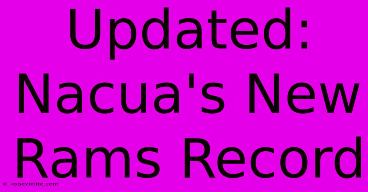 Updated: Nacua's New Rams Record