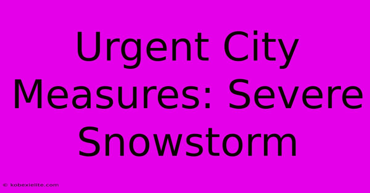 Urgent City Measures: Severe Snowstorm