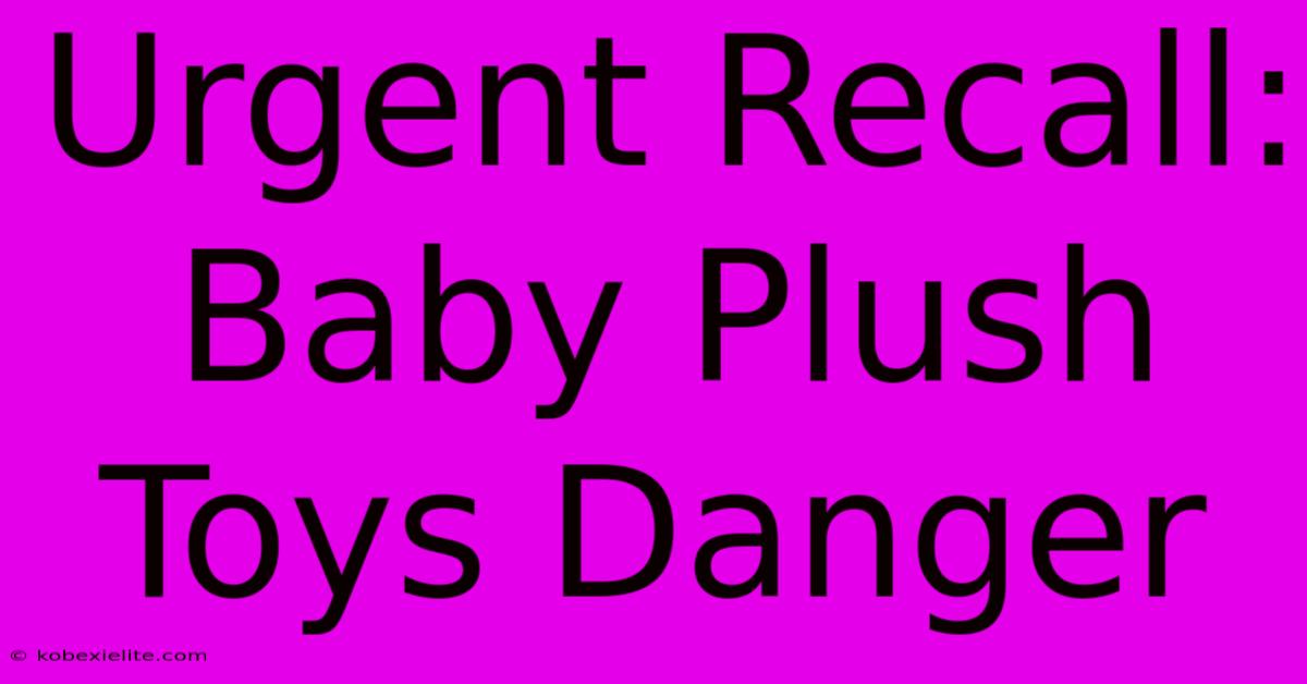 Urgent Recall: Baby Plush Toys Danger