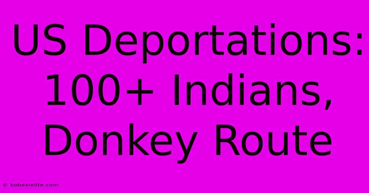 US Deportations: 100+ Indians, Donkey Route