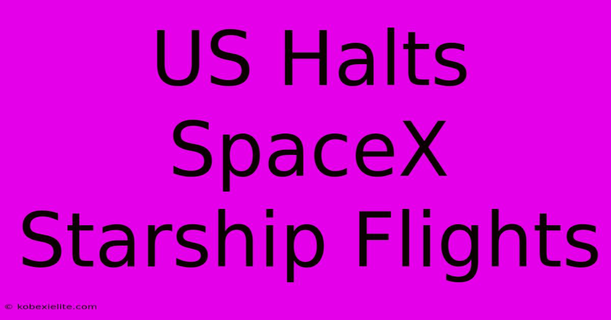 US Halts SpaceX Starship Flights