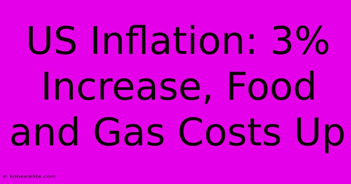 US Inflation: 3% Increase, Food And Gas Costs Up