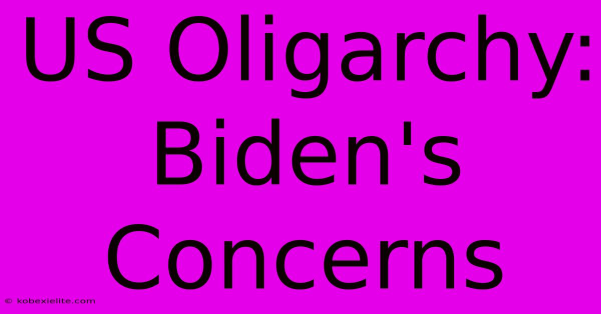 US Oligarchy: Biden's Concerns