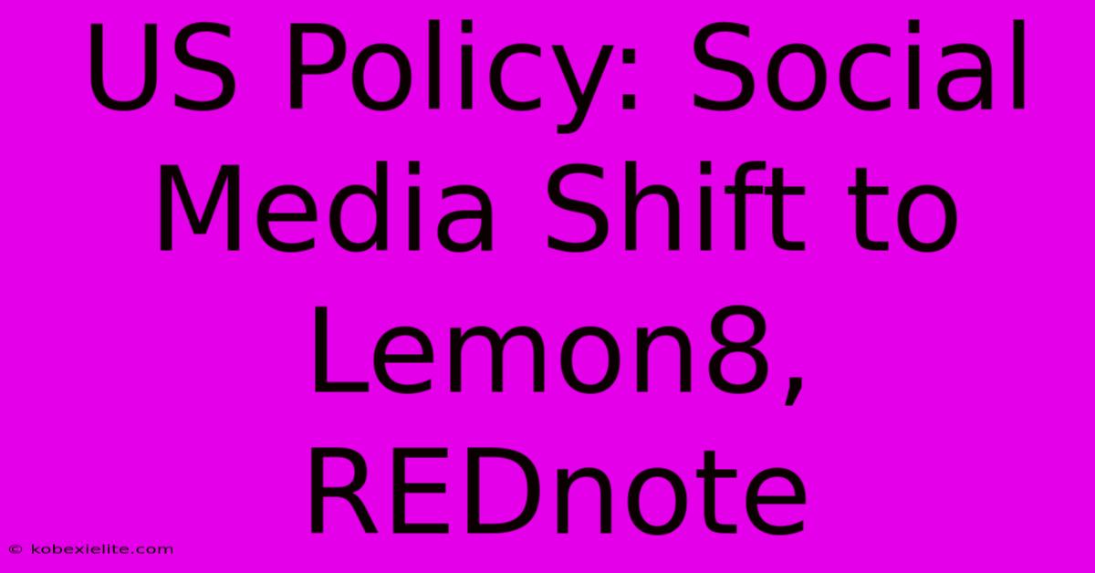 US Policy: Social Media Shift To Lemon8, REDnote