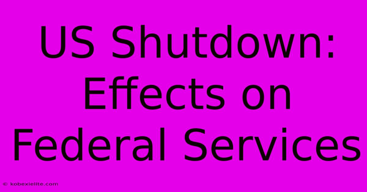 US Shutdown: Effects On Federal Services