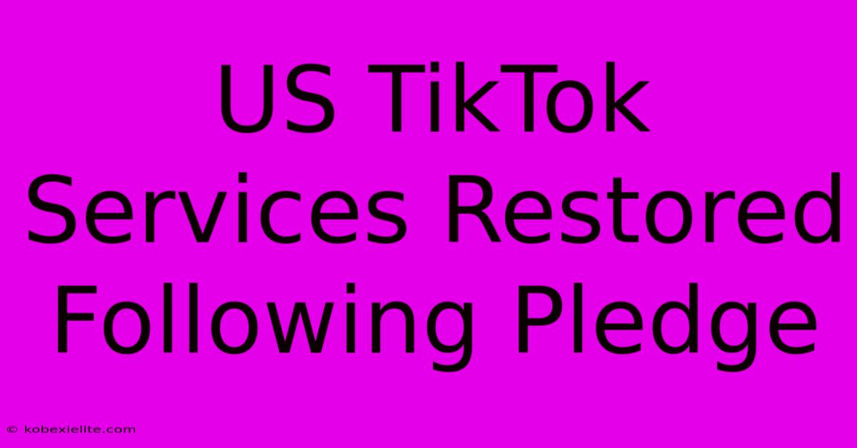 US TikTok Services Restored Following Pledge