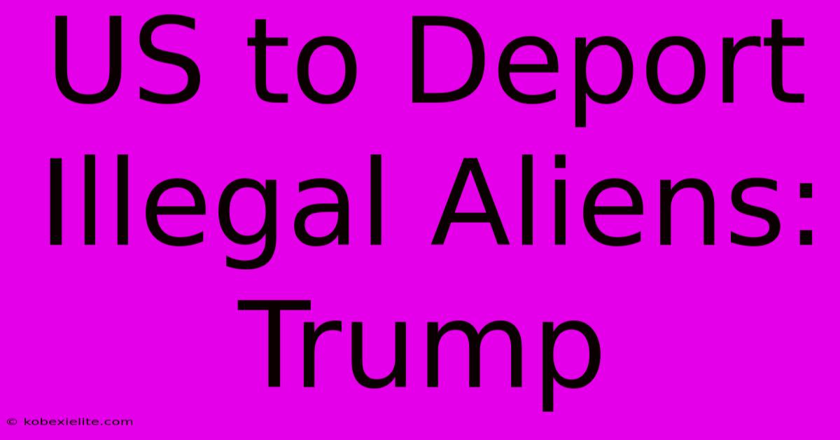 US To Deport Illegal Aliens: Trump