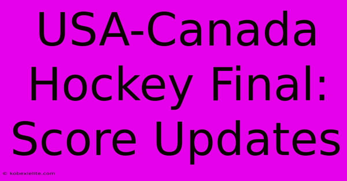 USA-Canada Hockey Final: Score Updates