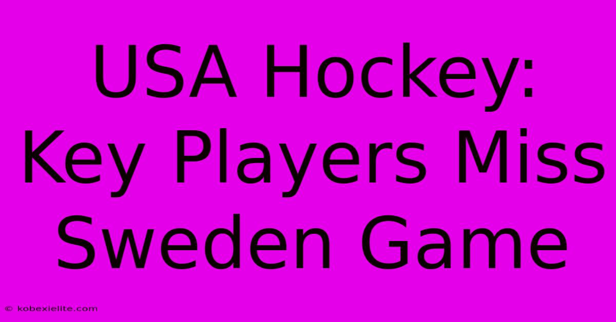 USA Hockey: Key Players Miss Sweden Game