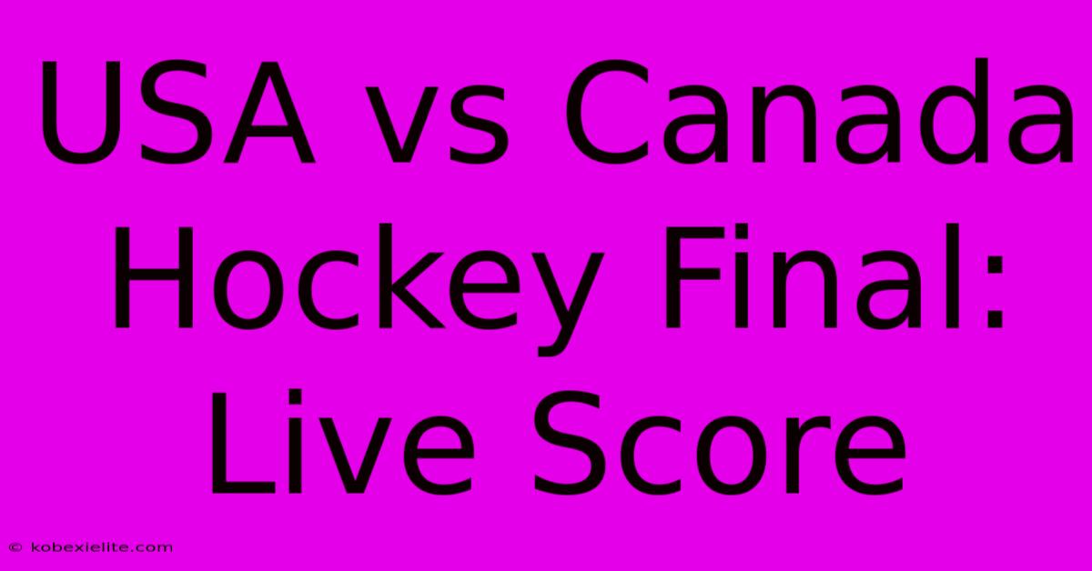 USA Vs Canada Hockey Final: Live Score