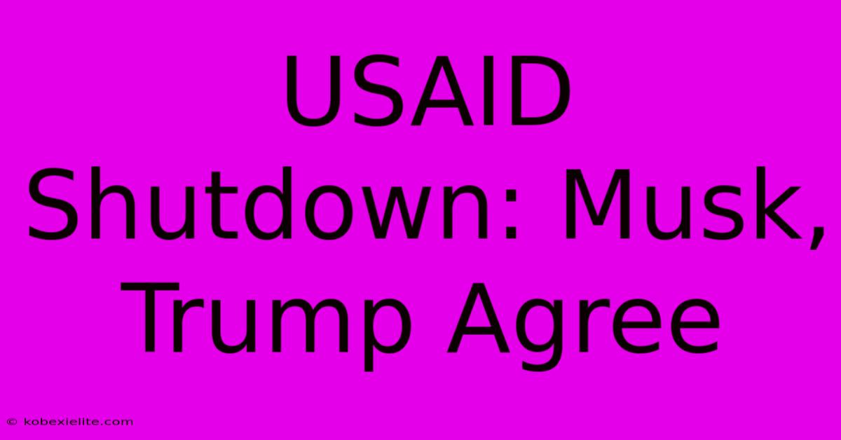 USAID Shutdown: Musk, Trump Agree