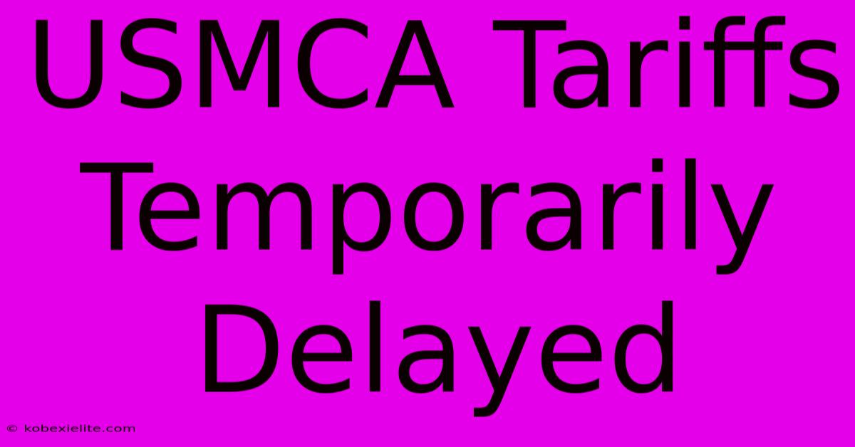 USMCA Tariffs Temporarily Delayed