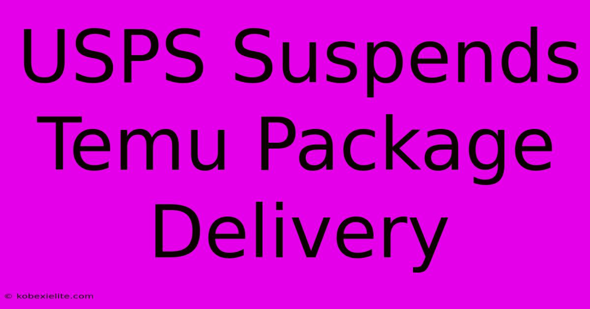 USPS Suspends Temu Package Delivery