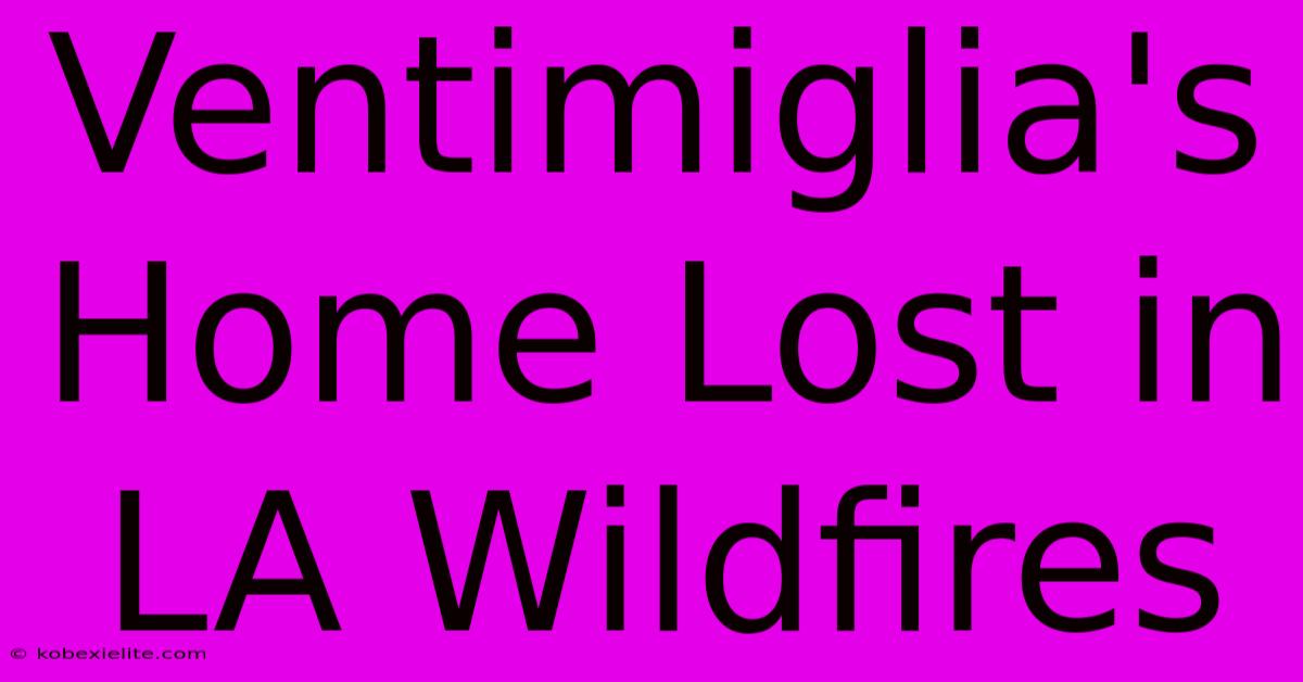 Ventimiglia's Home Lost In LA Wildfires