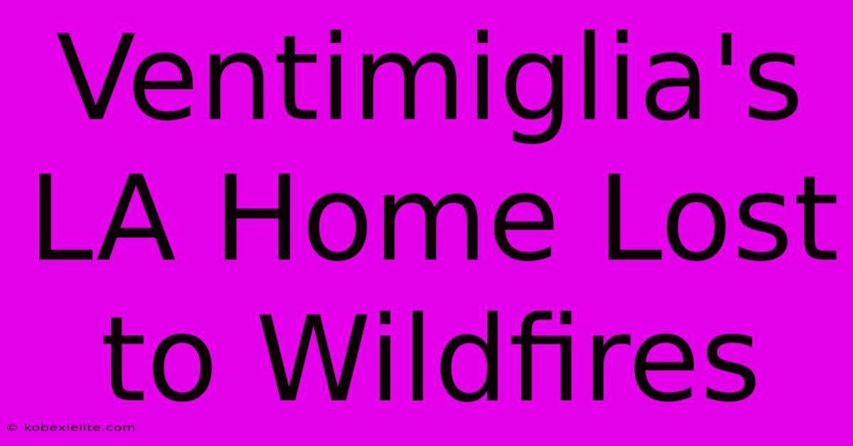 Ventimiglia's LA Home Lost To Wildfires