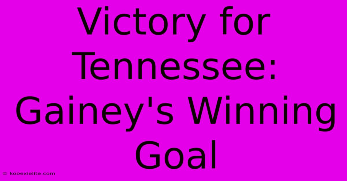 Victory For Tennessee: Gainey's Winning Goal Victory For Tennessee: Gainey's Winning Goal