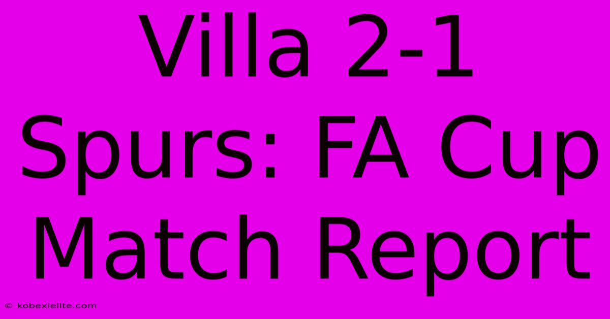 Villa 2-1 Spurs: FA Cup Match Report