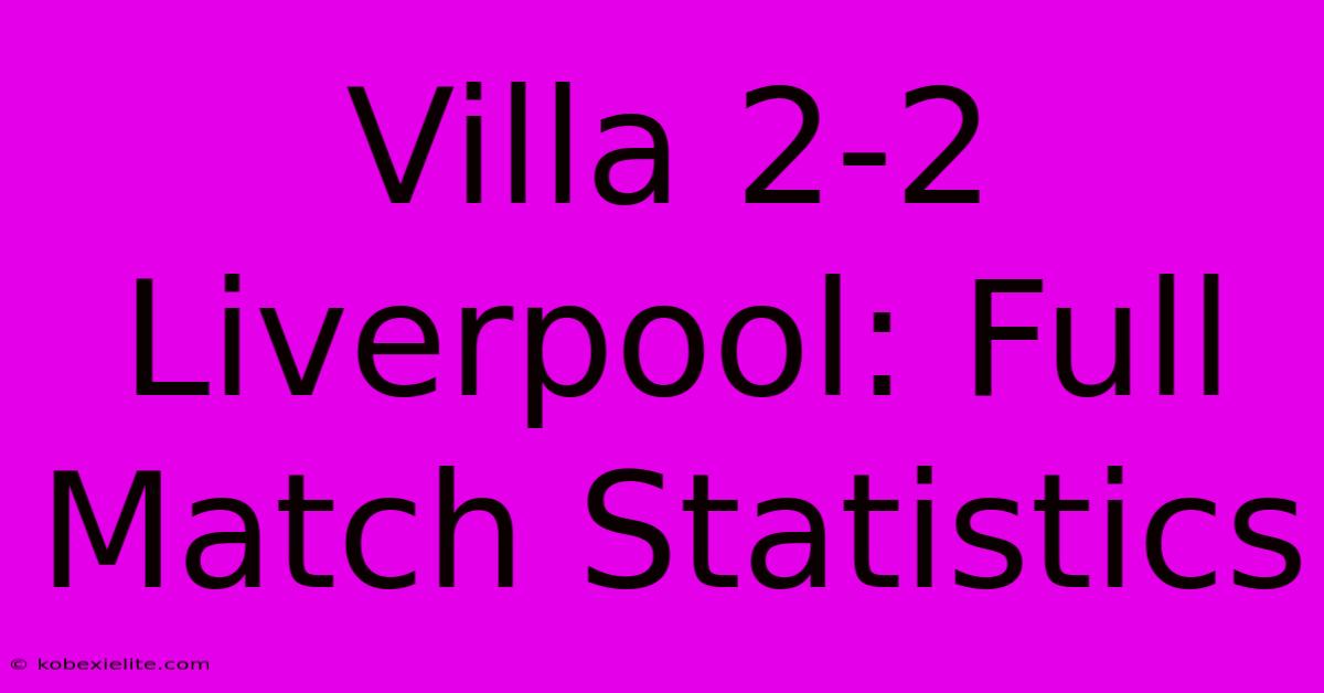 Villa 2-2 Liverpool: Full Match Statistics