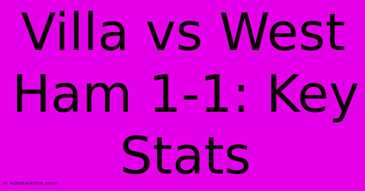 Villa Vs West Ham 1-1: Key Stats