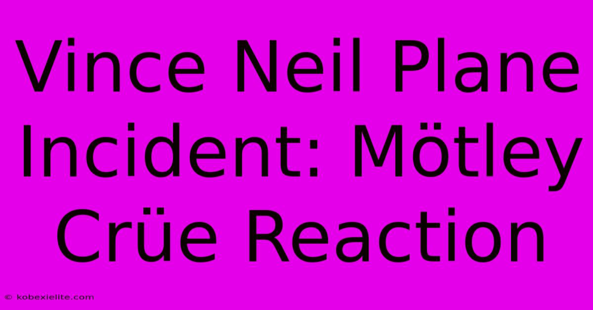 Vince Neil Plane Incident: Mötley Crüe Reaction