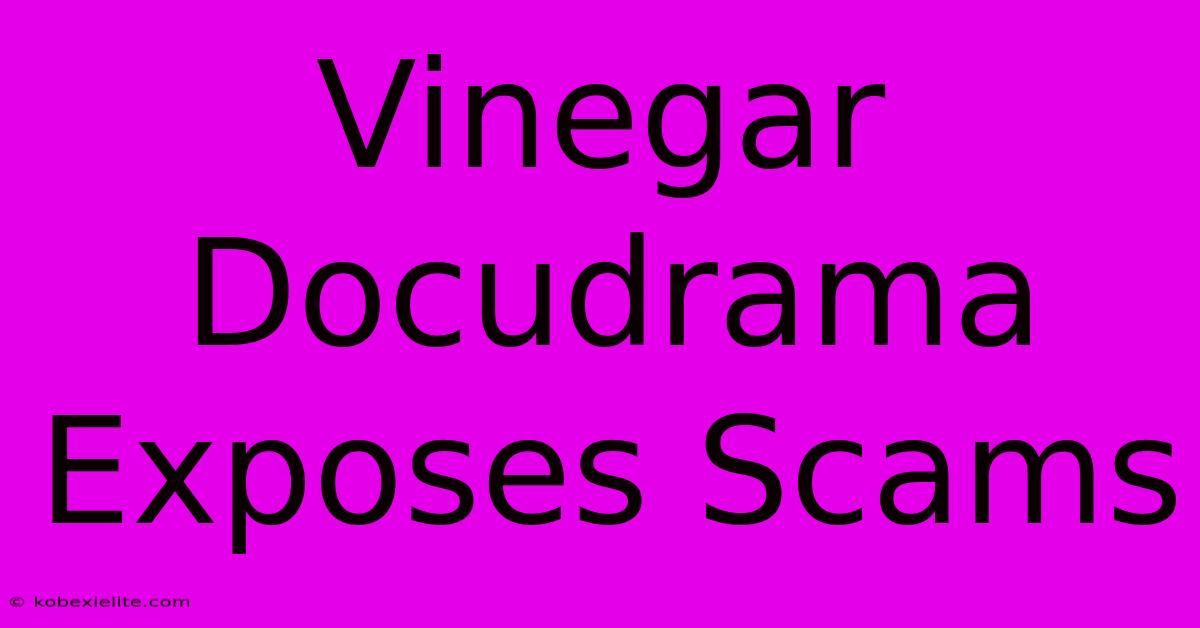 Vinegar Docudrama Exposes Scams