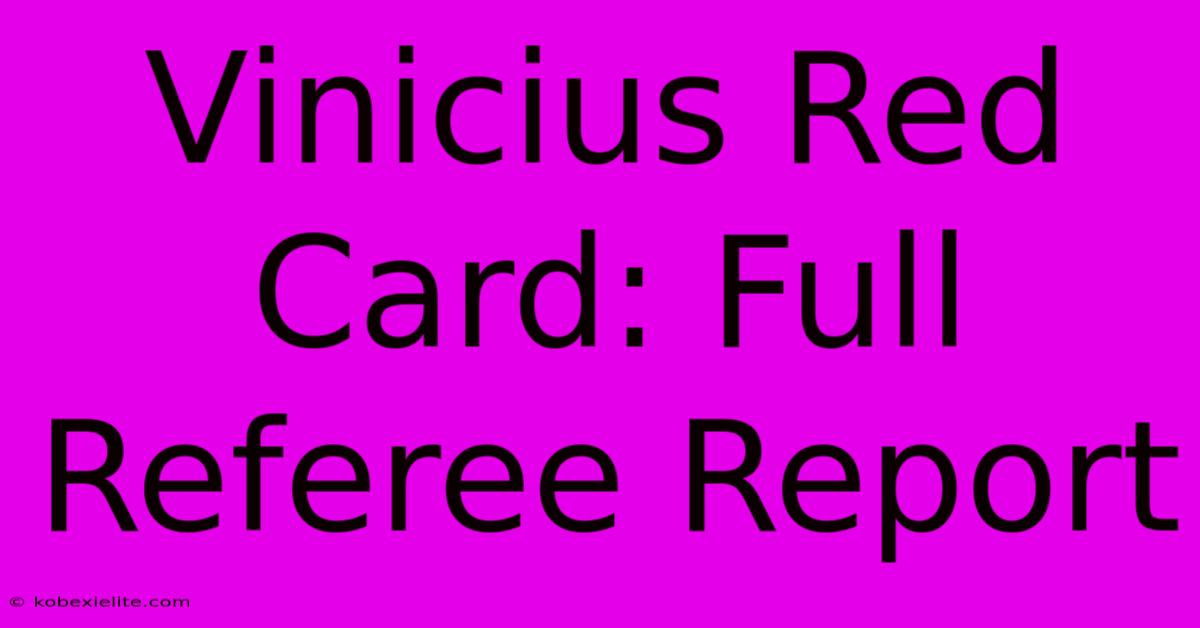 Vinicius Red Card: Full Referee Report