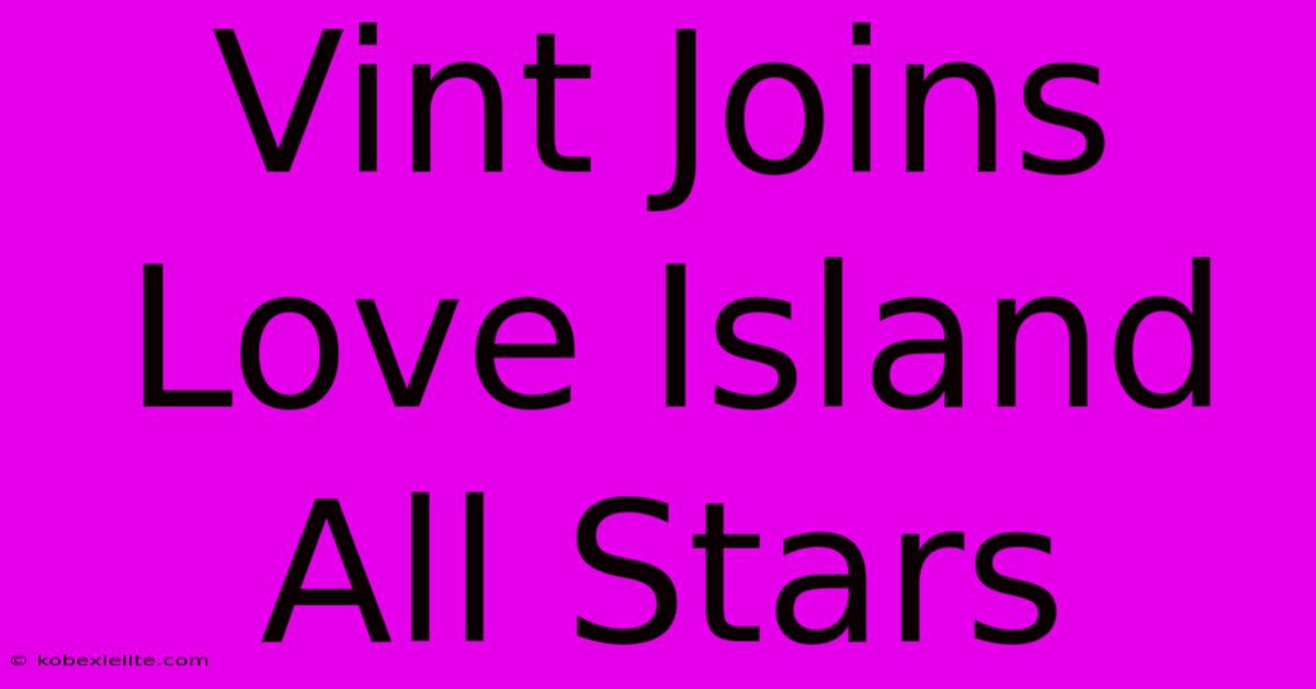 Vint Joins Love Island All Stars