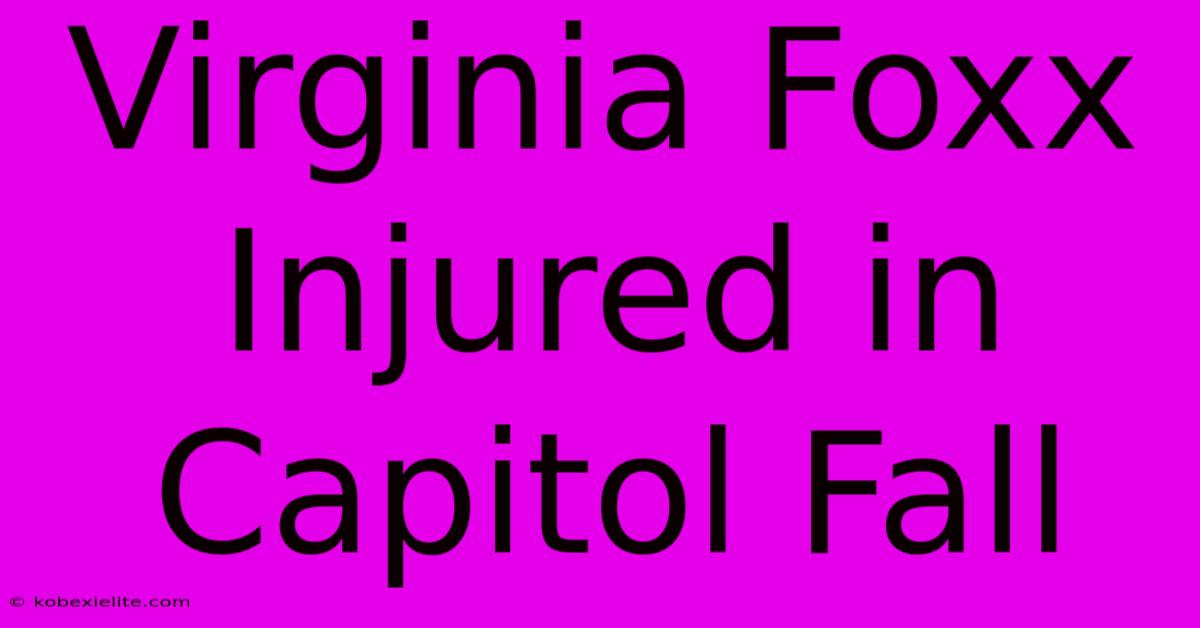 Virginia Foxx Injured In Capitol Fall