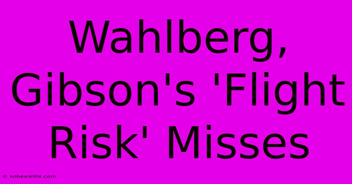 Wahlberg, Gibson's 'Flight Risk' Misses