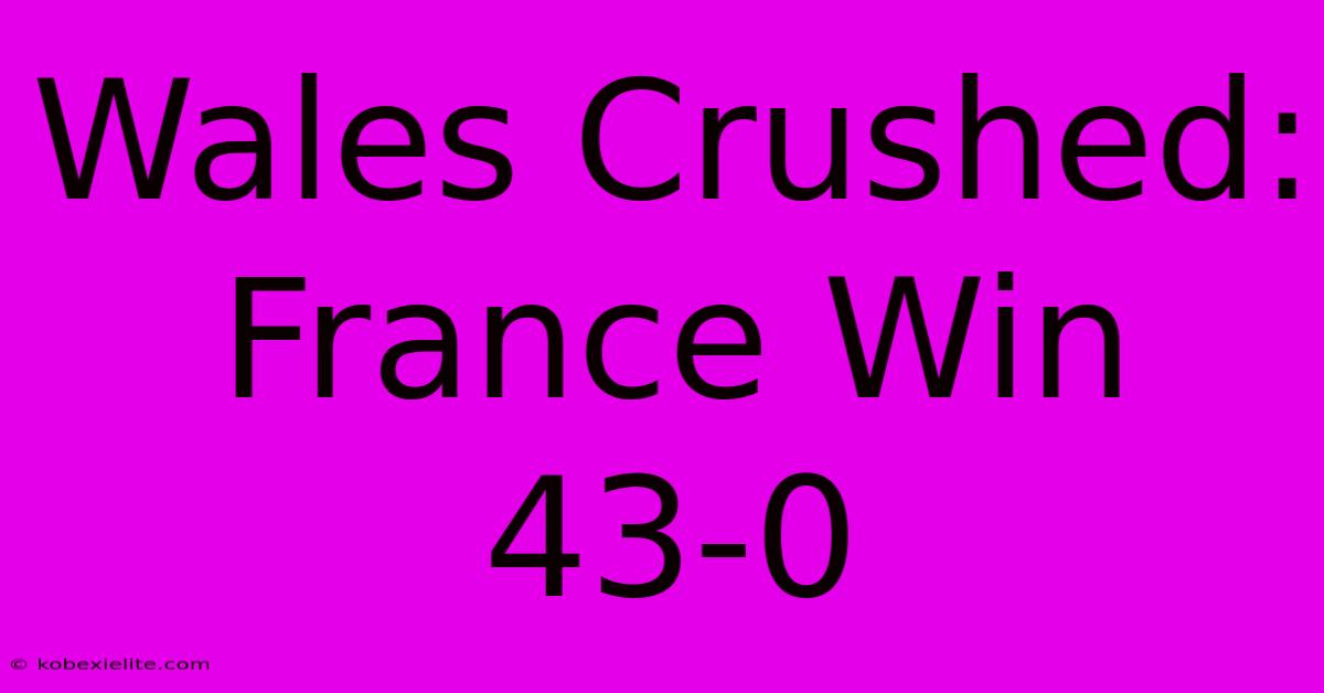 Wales Crushed: France Win 43-0