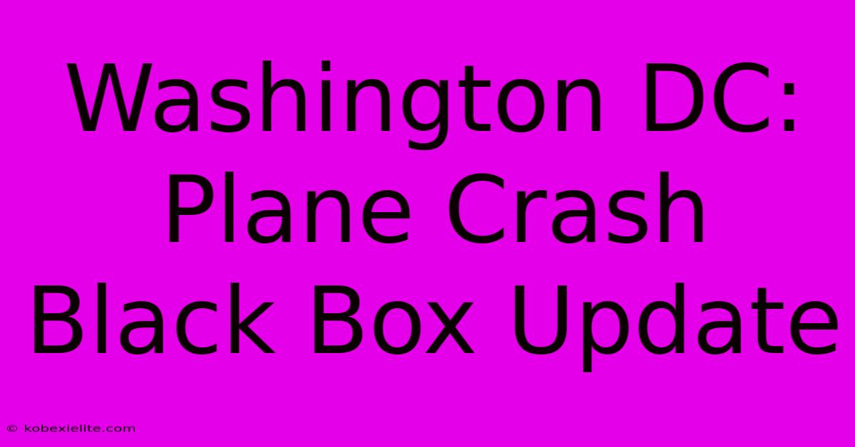 Washington DC: Plane Crash Black Box Update