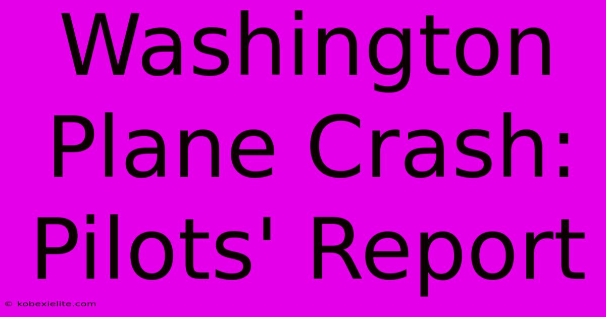 Washington Plane Crash: Pilots' Report