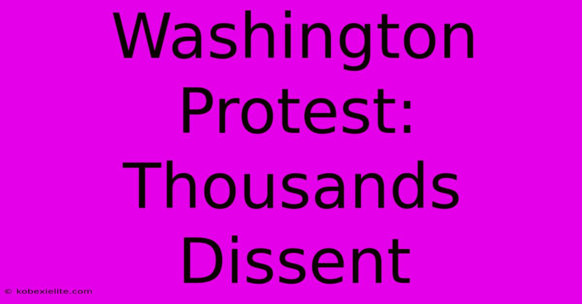 Washington Protest: Thousands Dissent