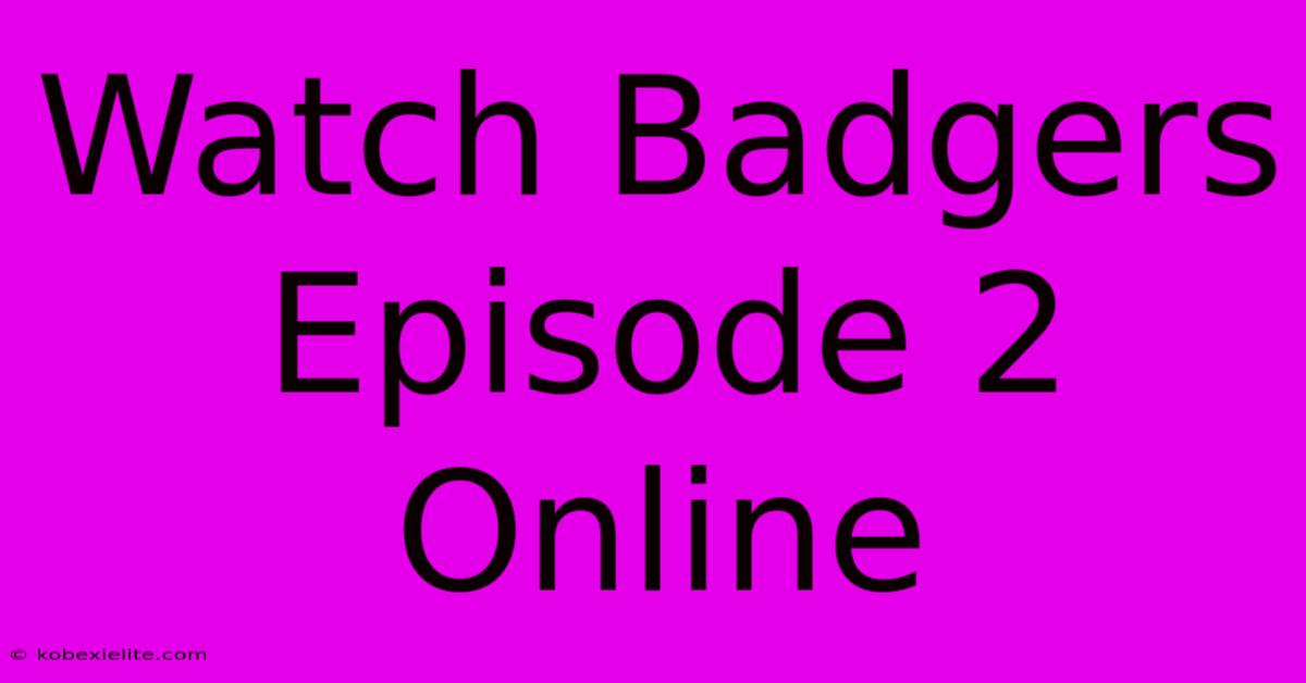 Watch Badgers Episode 2 Online