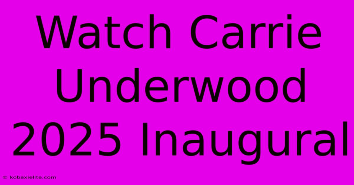 Watch Carrie Underwood 2025 Inaugural