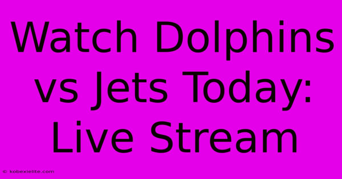 Watch Dolphins Vs Jets Today: Live Stream