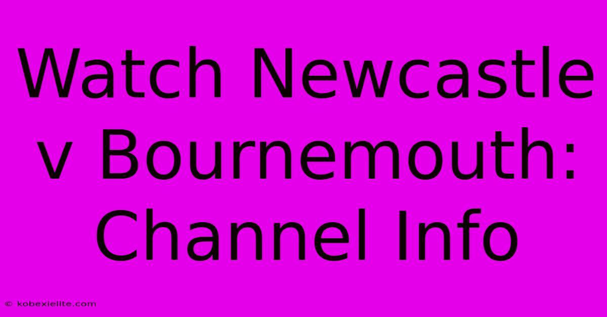 Watch Newcastle V Bournemouth: Channel Info