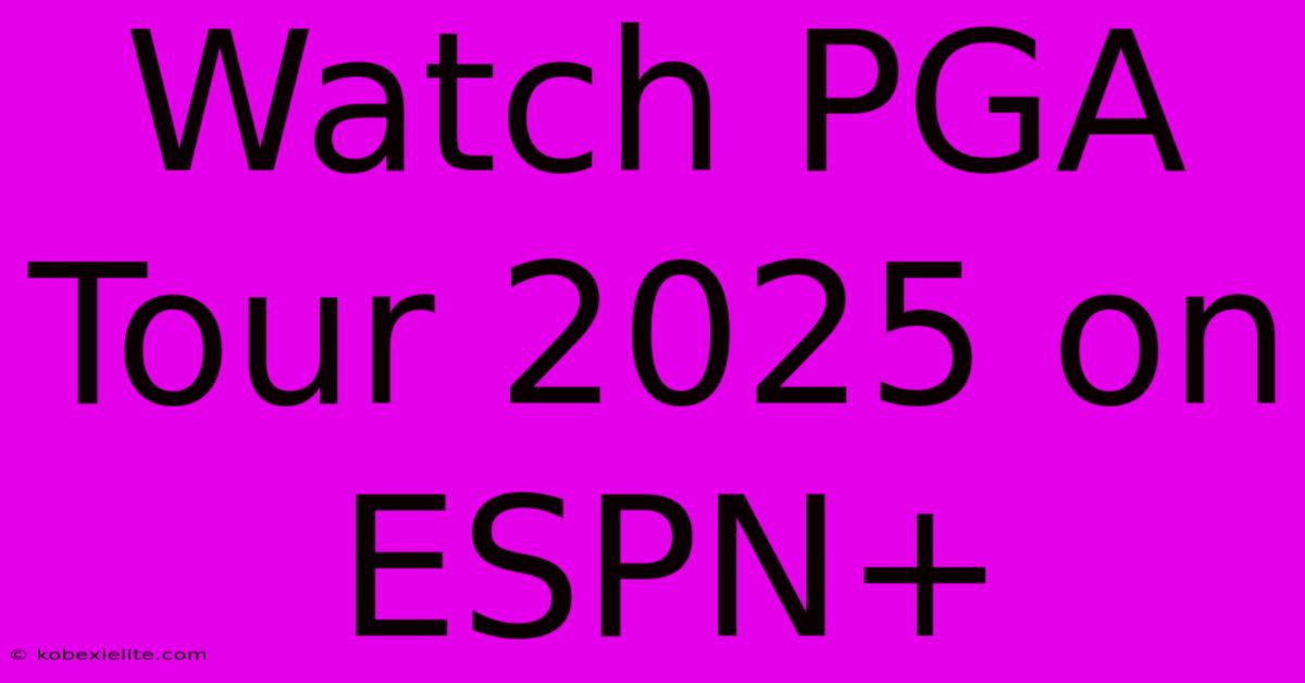 Watch PGA Tour 2025 On ESPN+