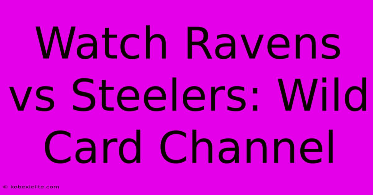 Watch Ravens Vs Steelers: Wild Card Channel