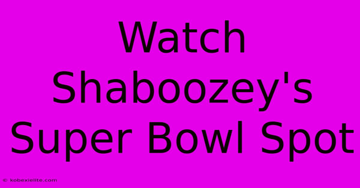 Watch Shaboozey's Super Bowl Spot