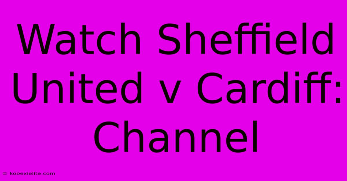 Watch Sheffield United V Cardiff: Channel