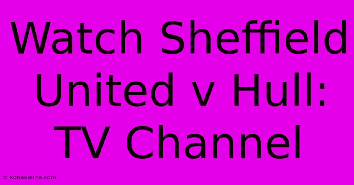 Watch Sheffield United V Hull: TV Channel