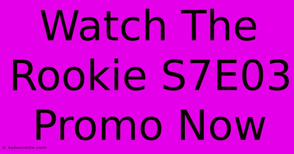 Watch The Rookie S7E03 Promo Now