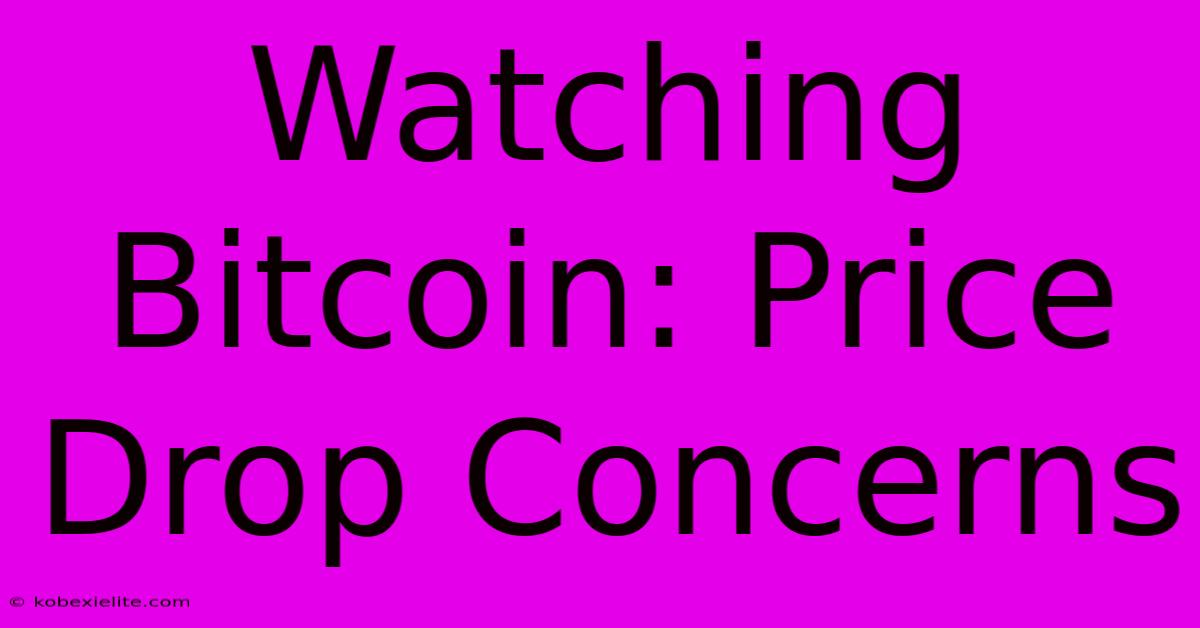 Watching Bitcoin: Price Drop Concerns