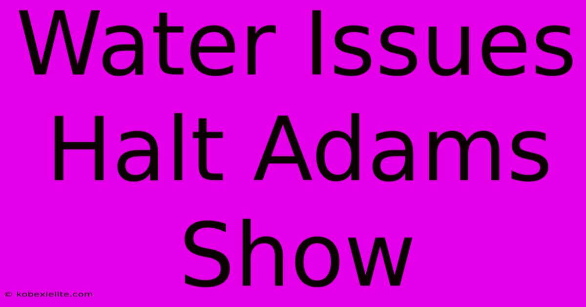 Water Issues Halt Adams Show