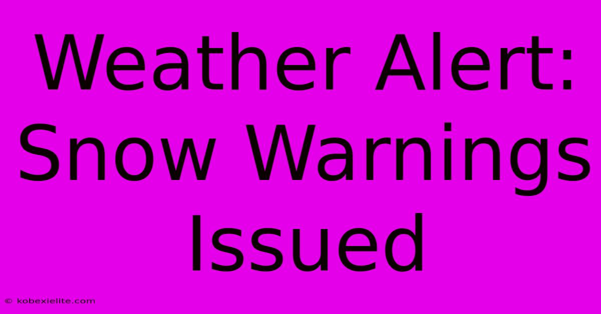 Weather Alert: Snow Warnings Issued